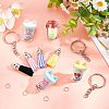 CHGCRAFT DIY Imitation Milky Tea Charm Keychain Making Kit DIY-CA0005-21-3