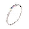 Brass Pave Colorful Glass Hinged Bangles for Women BJEW-S147-21B-P-1