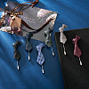 Crafans 6Pcs 6 Colors Polyester Stripped Tie Brooch AJEW-CF0001-21-6