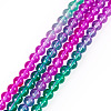 2 Strands Baking Paint Transparent Glass Beads DGLA-TA0001-20C-2