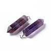 Natural Amethyst Double Terminated Pointed Pendants G-G926-01P-05-3