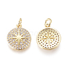 Brass Micro Pave Cubic Zirconia Charms KK-D159-09G-2