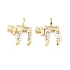 Brass Micro Pave Clear Cubic Zirconia Pendants KK-C170-11A-G-1