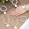 CHGCRAFT 6Pcs 304 Stainless Steel Flat Round Sublimation Blank Tag Charm Bracelets with Glass Pearl Beaded BJEW-CA0001-06-3