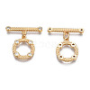 Brass Micro Pave Clear Cubic Zirconia Toggle Clasps KK-Q278-015-NF-2