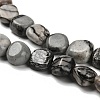 Natural Black Netstone Beads Strands G-P497-01E-73-4