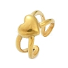 304 Stainless Steel Adjustable Open Cuff Rings for Women RJEW-U063-01A-G-4