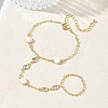 Brass Micro Pave Clear Cubic Zirconia Mittens Bracelets for Women BJEW-C156-02G-1