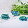 3Pcs 3 Size Synthetic Imperial Jasper Round Beaded Stretch Bracelets Set BJEW-SW00064-34-6