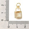 Brass Micro Pave Cubic Zirconia Pendants KK-Q001-15G-3