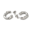 Oval with Star 304 Stainless Steel Stud Earrings EJEW-Z026-13P-2