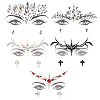 Olycraft 7 Sheets 7 Style Self Adhesive 3D Eyes Body Face Jewelry Acrylic Rhinestone & Imitation Pearl Stickers MRMJ-OC0003-11-1