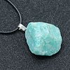 Natural Amazonite Raw Rough Nuggets Pendant Necklace FS-WG50F2C-16-1