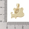 Brass Micro Pave Clear Cubic Zirconia Pendant KK-I712-41G-3