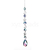 AB Color Plated Crystal Teardrop Big Pendant Decorations HJEW-G019-03B-2