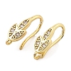 Brass with Cubic Zirconia Earring Hooks KK-Q782-03G-1
