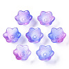 Transparent Two Tone Spray Painted Glass Beads GLAA-Q089-002B-003-2