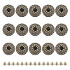 15Pcs 1-Hole Alloy & Plastic Beads Buttons BUTT-HY0001-11B-1