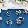 4Pcs 4 Styles Alloy Interchangeable Snap Stretch Ring Settings RJEW-DR0001-06A-4