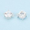 925 Sterling Silver Micro Pave Clear Cubic Zirconia Charms STER-N017-17C-S-3