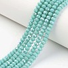 Electroplate Opaque Solid Color Glass Beads Strands EGLA-A034-P1mm-L15-1