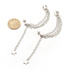 Tarnish Resistant 304 Stainless Steel Safety Chains Dangle Stud Earrings with Ear Cuff EJEW-JE04923-02-4