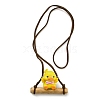 Cute Plastic Swinging Bowknot Duck Pendant Decorations HJEW-A009-01F-1