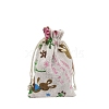 Printed Cotton Imitation Burlap Packing Pouches Drawstring Bags PW-WG7B662-08-1