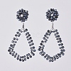 Electroplate Glass Faceted Beads Ear Studs EJEW-JE03815-2
