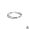 Rhodium Plated 925 Sterling Silver Stackable Rings RJEW-A019-02B-P-1