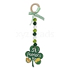 Saint Patrick's Day Wood Pendant Decoration HJEW-G023-02C-1