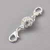 Alloy Rhinestone Magnetic Clasps ALRI-TAC0001-01S-1