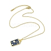 Rectangle Tarot 304 Stainless Steel with Enamel Pendant Necklaces for Women NJEW-G157-01G-03-5