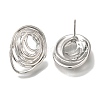 Brass Stud Earrings for Women EJEW-U026-03P-1