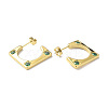 Ion Plating(IP) Cubic Zirconia Rectangle Stud Earrings EJEW-A097-01G-01-3