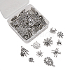 100Pcs 10 Styles Tibetan Style Alloy Pendants TIBEP-CJ0001-80-3