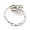 Non-Tarnish 304 Stainless Steel Teardrop Open Cuff Ring for Women RJEW-A043-19P-3