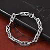 304 Stainless Steel Oval Link  Chain Bracelets for Women Men BJEW-F488-49B-P-2