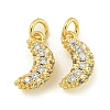 Rack Plating Brass Micro Pave Clear Cubic Zirconia Charms KK-Z067-23G-08-1