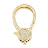 Brass Micro Pave Cubic Zirconia Lobster Claw Clasps KK-M311-28G-03-1