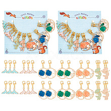 Ocean Theme Mermaid/Shell Pendant Stitch Markers HJEW-AB00417
