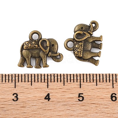 Vintage Elephant Charms PALLOY-ZN-47017-AB-FF-1