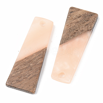 Opaque Resin & Walnut Wood Pendants RESI-S389-040A-C02-1