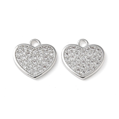Brass Micro Pave Cubic Zirconia Charms KK-C086-07P-1