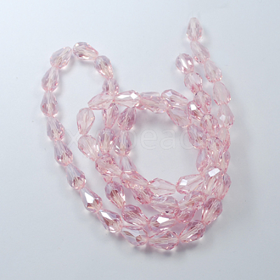 Electroplate Glass Beads Strands EGLA-R008-6x4mm-12-1