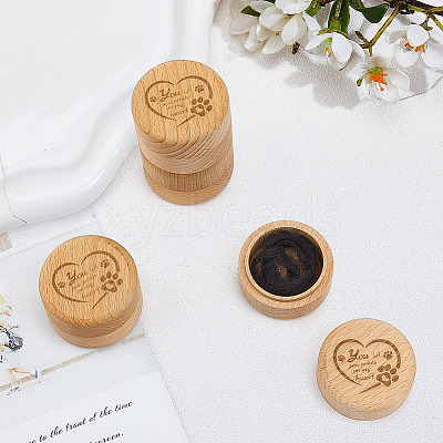 Engraved Wood Pet Fur Storage Keepsake Boxes CON-WH0085-157-1