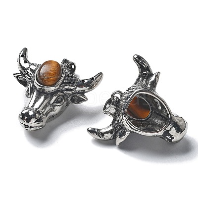 Natural Tiger Eye Pendant G-H083-03AS-02-1