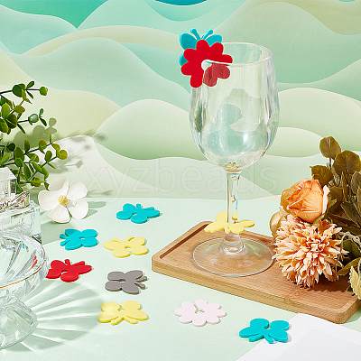 70Pcs 10 Styles Silicone Wine Glass Charms AJEW-SC0002-84-1