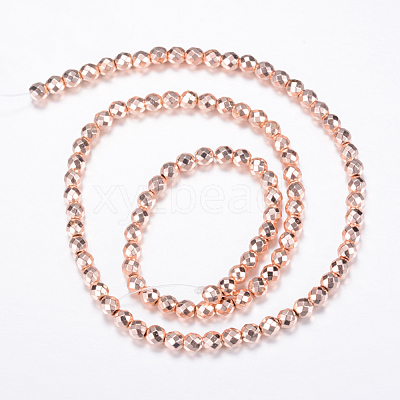 Electroplate Non-magnetic Synthetic Hematite Bead Strands G-Q465-23RG-1