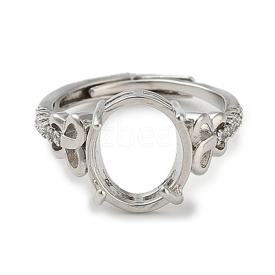 Adjustable Brass Solitaire Ring Settings KK-L193-08P-01-1